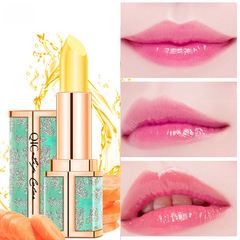 QIC胡蘿蔔素網紅琥珀溫變口紅 千人千色不沾杯保濕滋潤變色唇膏
