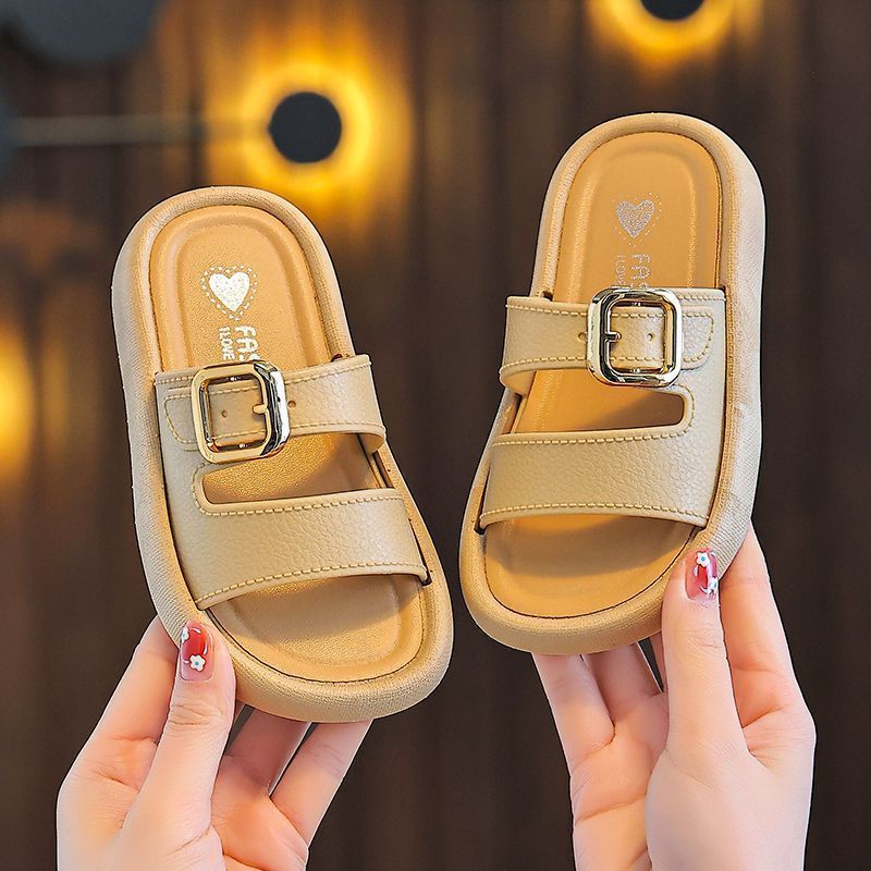 Children's Slippers Are Popular in Summer, Simple and Stylish, Thickened with Buttons, Super Soft, Non-Slip, Anti-Odor and Anti-Fall, Soft and Comfortable for Daily Use