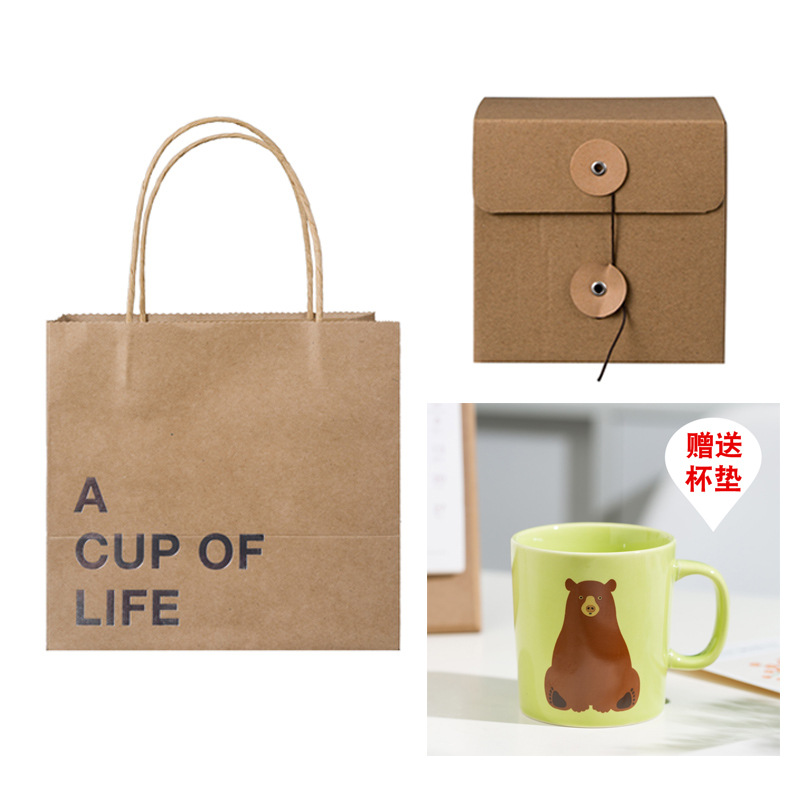 Taza de cerámica de dibujos animados original Taza de un bocado Taza de agua ecológica Taza de animal lindo Taza de desayuno con LOGO impreso