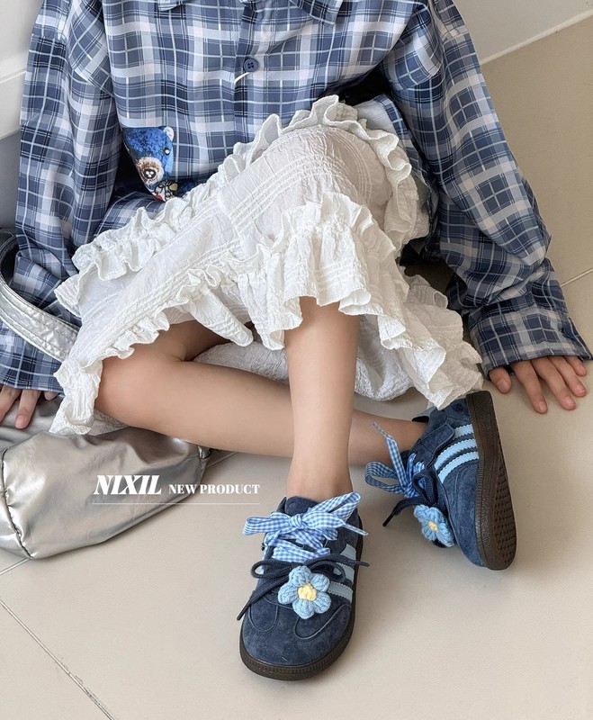 女童鞋子2025秋季新款儿童百搭软底防滑德训鞋女孩蕾丝花朵休闲鞋|undefined