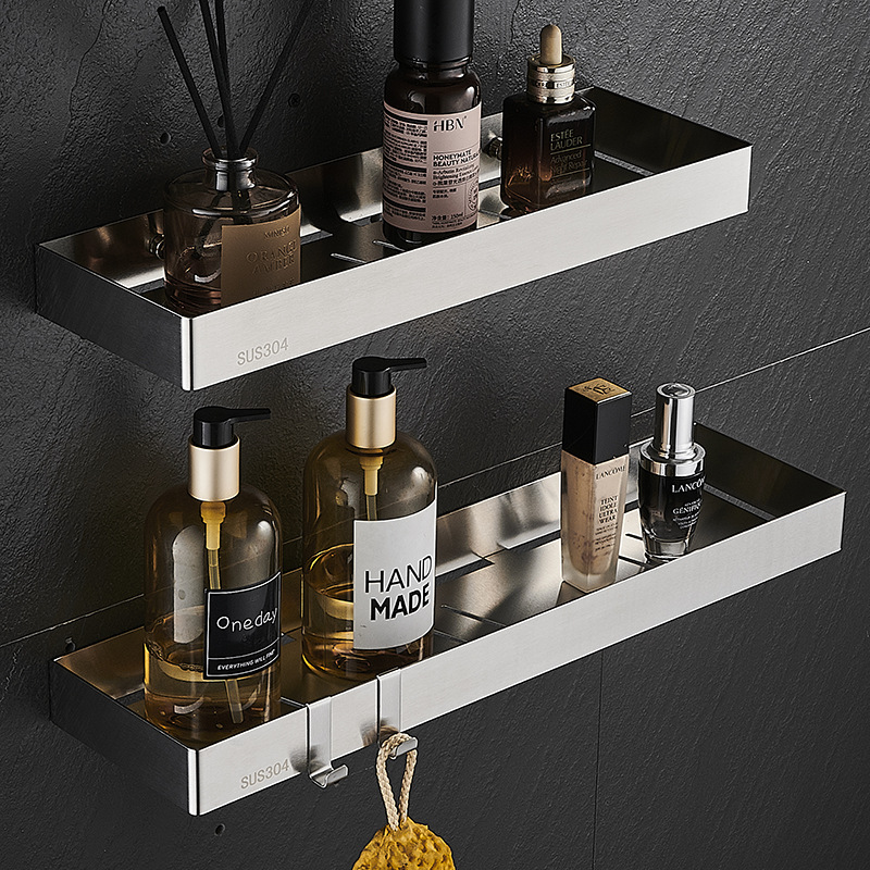 Jie Xite Bathroom Storage Rack Bathroom Storage Wall Hanger Bathroom Simple Edge Dressing Table Stainless Steel