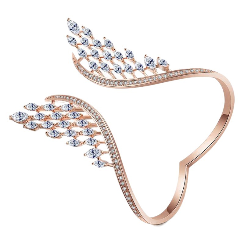 Feehow nueva moda creativa pulsera abierta de las mujeres incrustaciones AAA ZIRCON pulsera personalizada Mujer al por mayor