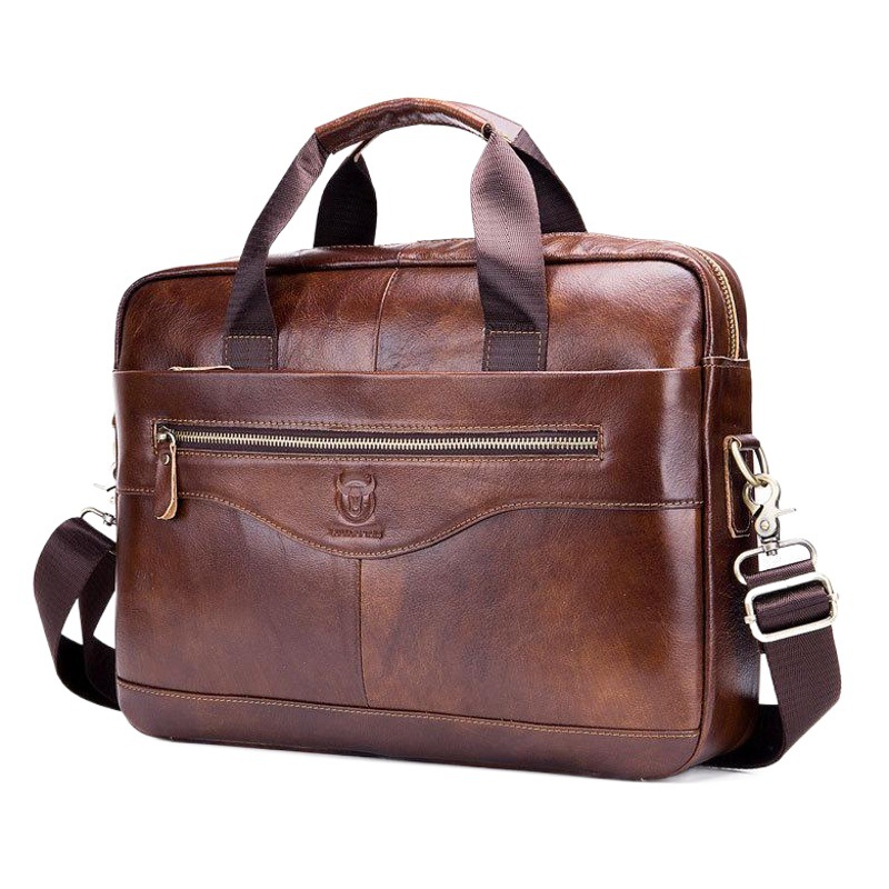 Maletín de Cuero para Portátil – Hombres, de Piel de Vaca, Estilo Bandolera, Ideal para Negocios