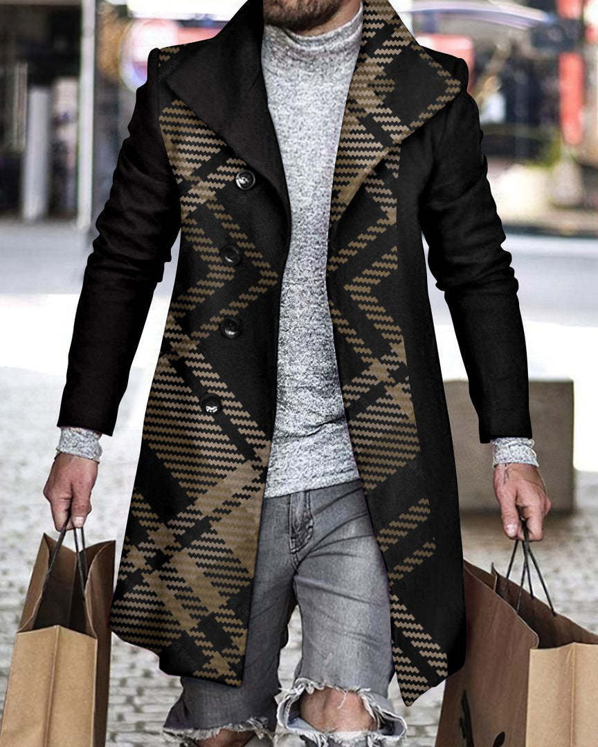 Abrigo a cuadros para hombre 2024 nuevo producto comercio exterior chaqueta wish estación europea Amazon rompevientos AliExpress lana al por mayor