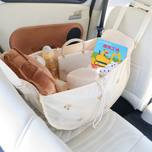 Car seat back storage multi-functional teddy bear rear seat seat bag car accessory large capacity hanging storage decoration