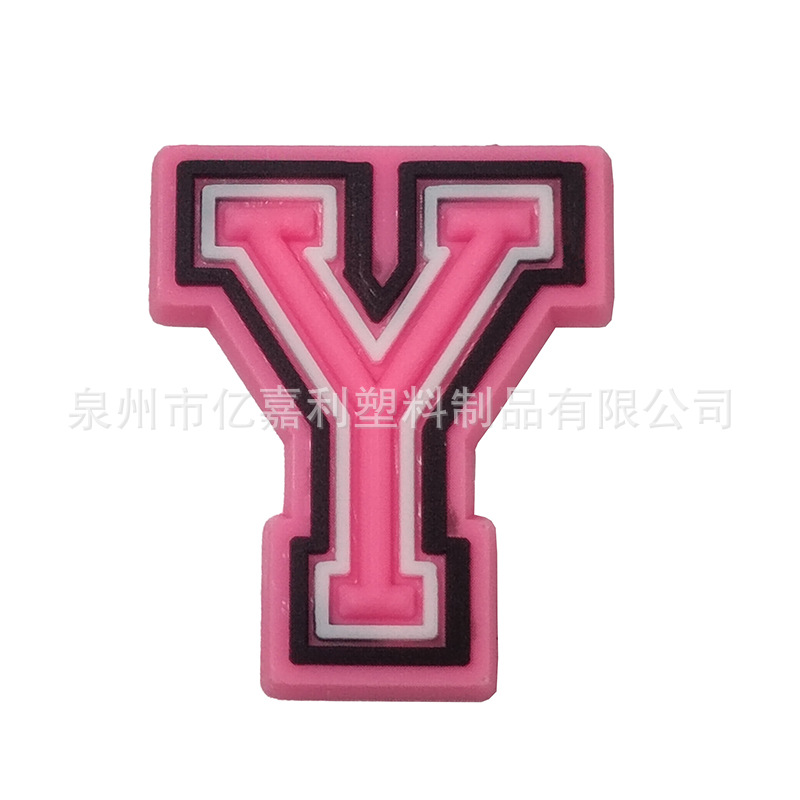 Rosa carta serie agujero zapatos Accesorios agujero zapatos DIY zapatos desmontables flor zapato hebilla al por mayor