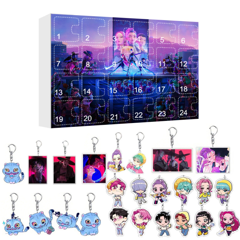 跨境KPOP 猎魔 女团圣诞来临日历盲盒 背包平面亚克力钥匙扣 挂饰|undefined