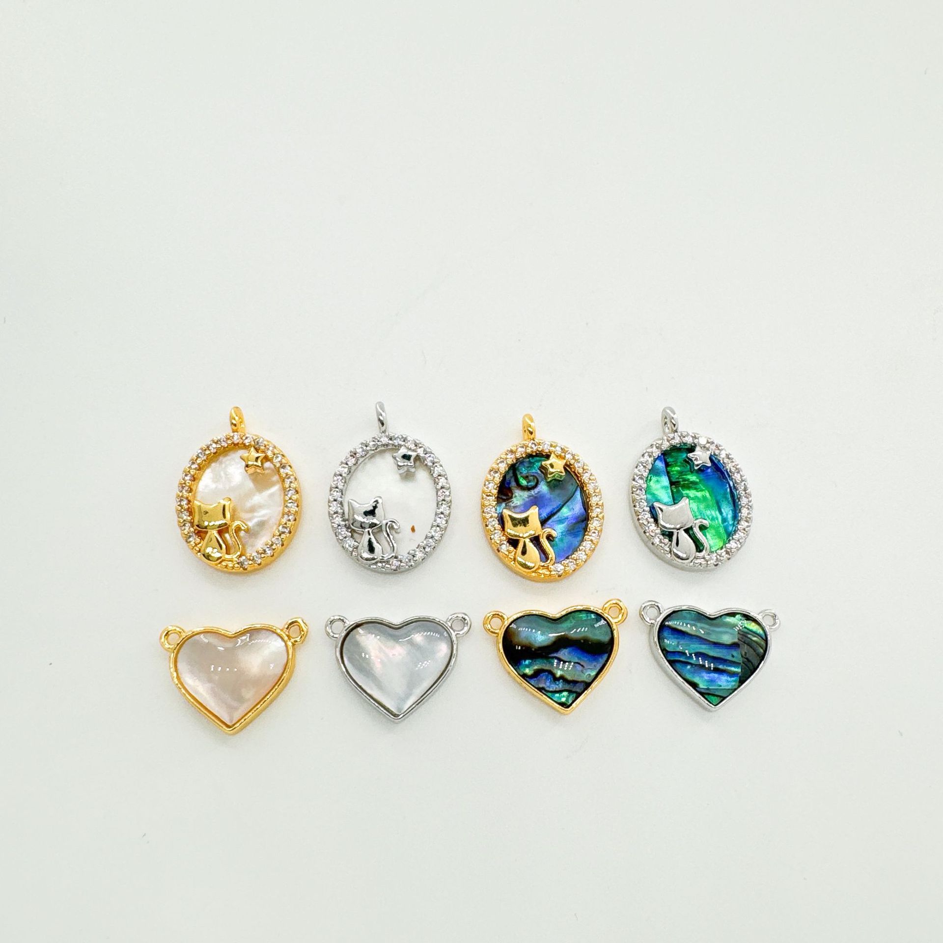 5g Weight Pendant Jewelry Making Type Zircon Inlay Material 1 Piece Copper Zircon Heart Shape Pendant