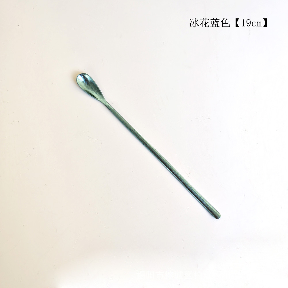 빙화 롱 핸들 믹싱 스푼 - 블루 19cm