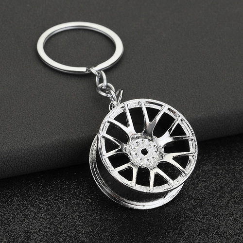 Car Modification Accessory Creative Trendy Men's Metal Wheel Hub Decor Hub Keychain