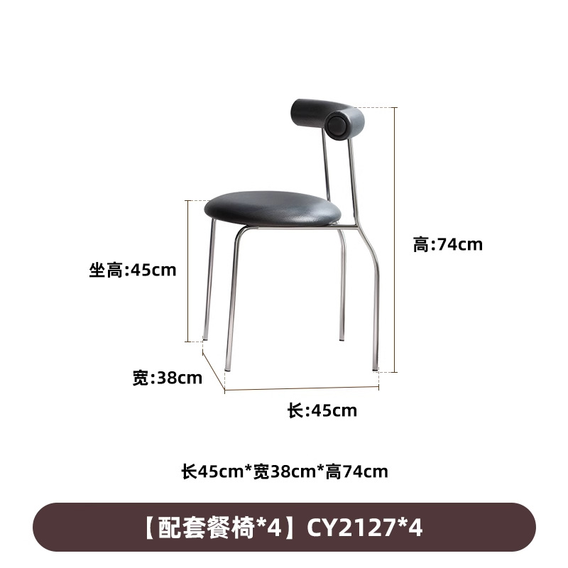 Tabla de comedor de casa pequeña, tabla de comedor de estilo crema, tabla de comedor negra, tabla de comedor rectangular, tabla de roca