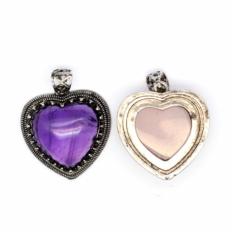 12g Weight Pendant Jewelry Making Type DIY Jewelry Accessories Classification 1 Piece Quantity natural stone Material Heart Shape Pattern Plating Design Vintage Style, Simple Style Style 1 Piece Natural Stone Heart Shape Pendant 3