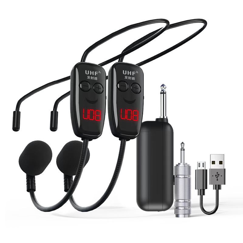 U-Section One-To-Two Wireless Headset Microphone Little Bee Amplifier Amplifier Audio Stage Performance Microphone Universal