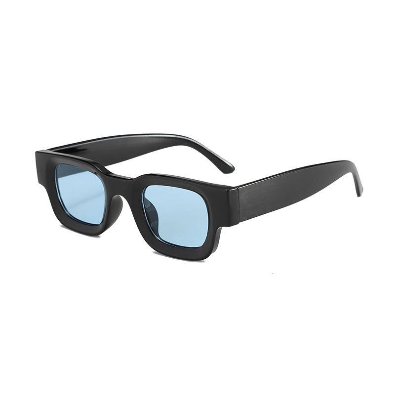 Nuevas gafas de moda de montura cuadrada pequeña retro transfronterizas, personalidad de hip-hop europea y americana, gafas de sol de protección solar de tiro callejero Sunglasses