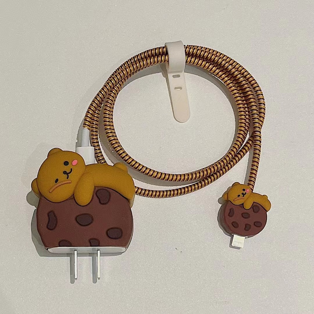 2023 nuevo cargador de dibujos animados cubierta protectora adecuada para Apple carga rápida cabeza 18/20W estándar europeo estándar americano aplicable