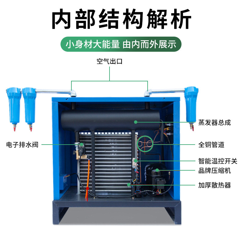 Ludian 凍結型圧縮空気浄化乾燥と水除去工場インテリジェント省エネ機器環境に優しい冷媒コールドドライヤー|undefined