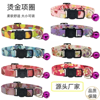 新品烫金宠物项圈防窒息安全扣猫项圈狗项圈亚马逊爆款厂家直销