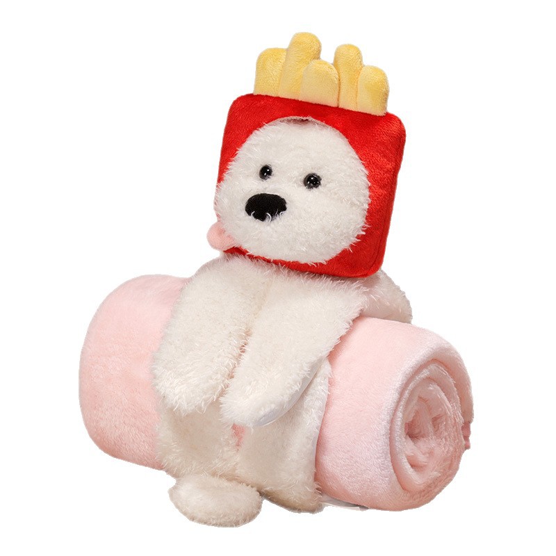 Celebridad de Internet West Highland Doll Manta de lana de coral para siesta Chal de oficina Manta de aire acondicionado para estudiantes para la pausa del almuerzo