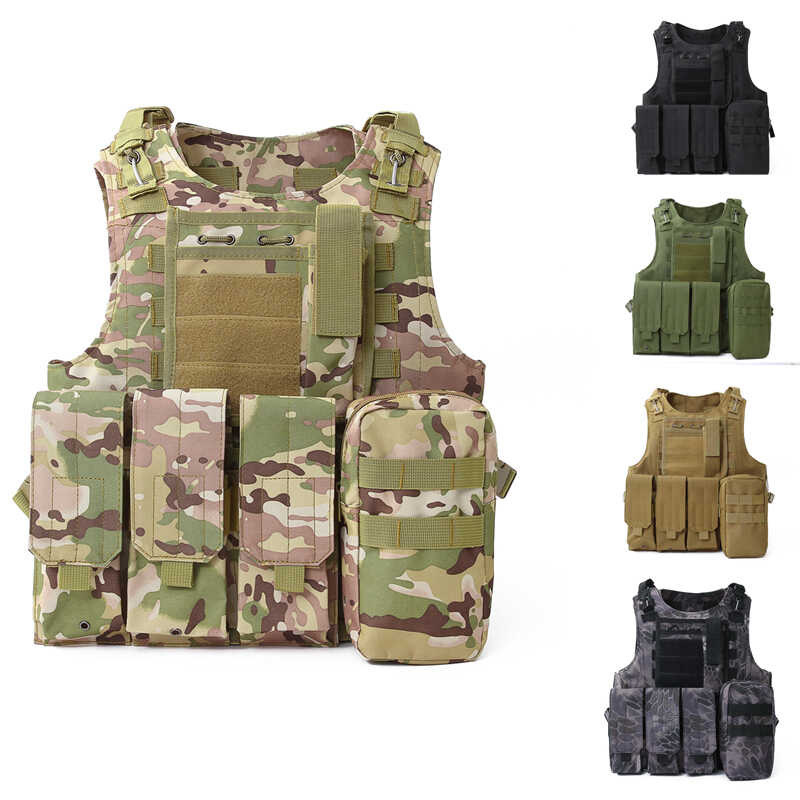 Tactical Vest Vest Outdoor Real-Life Amphibious Steel Wire Quick Release Cs Multi-Functional Body Armor Anti-Stab Clothing Cross-Border Factory Tactical Vest Vest Outdoor Real-Life Amphibious Steel Wire Quick Release Cs Multi-Functional Body Armor Anti-Stab Clothing Cross-Border Factory