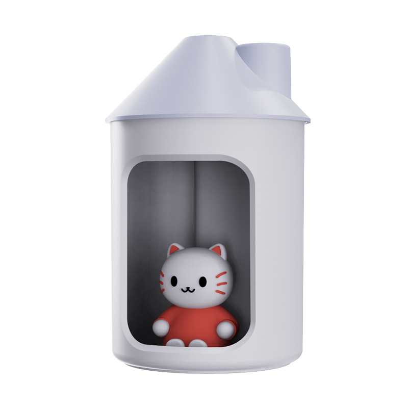 고양이 하우스 USB 미니 가습기 무드등 탁상용