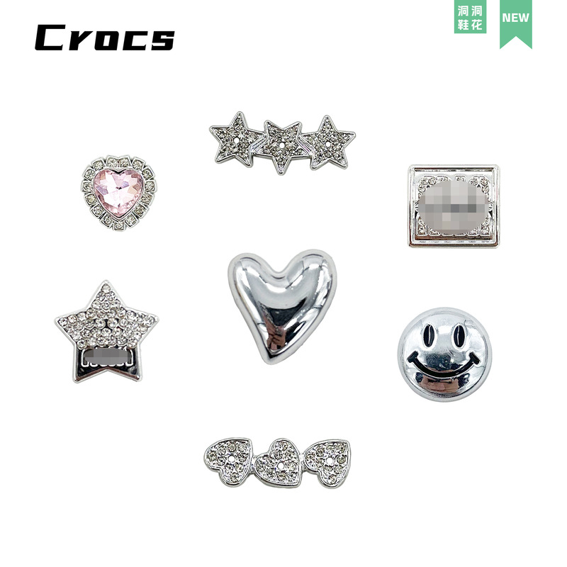 Cave shoes accessories cross-border hot silver love smiling face detachable wholesale red book explosions diy accessories shoe flowers