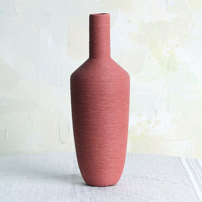 Florero de cerámica de color cepillado moderno, decoración del hogar minimalista nórdico, decoración del mueble de TV de la sala de estar al por mayor