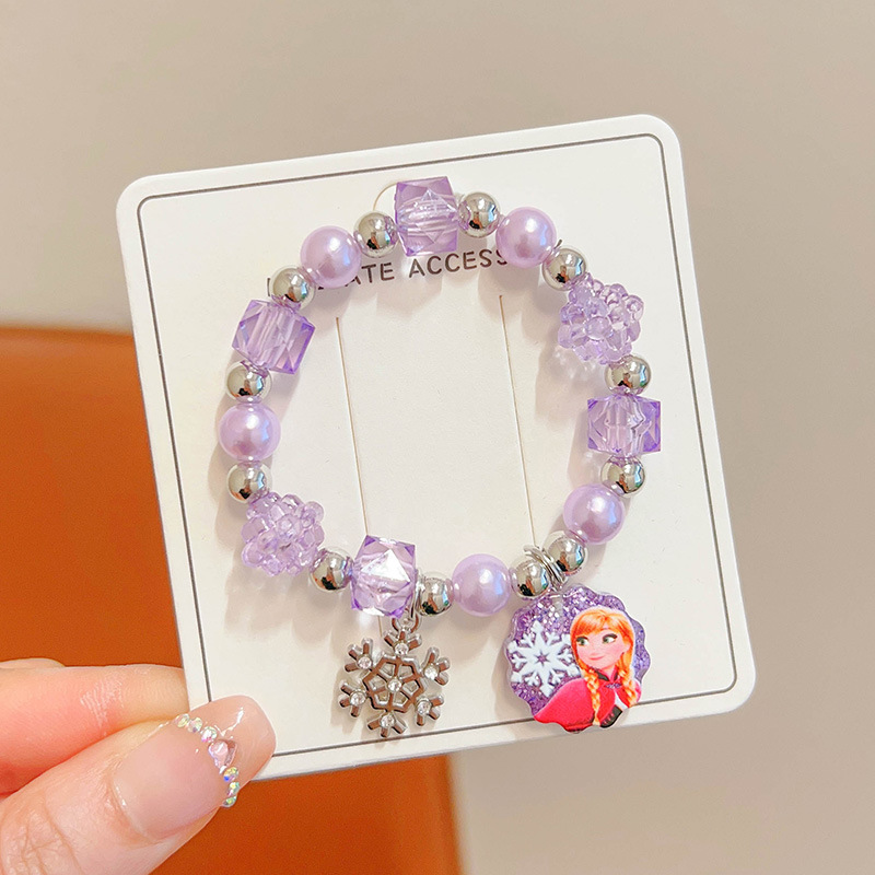 Linda niña nueva pulsera de princesa de dibujos animados niños Anna Aisha colgante pulsera cadena de joyería para niñas de nicho