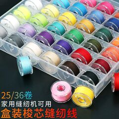 旧式ミシンのボビンにはカラーミシンの糸が入っています。