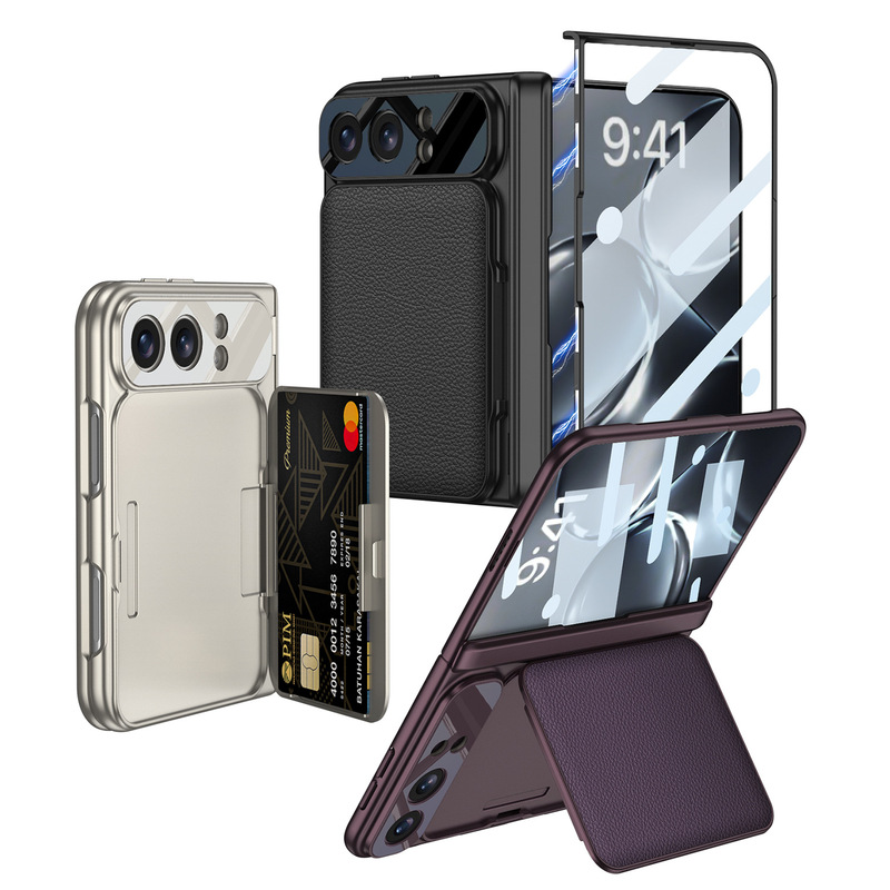 Suitable for Apple Duo foldable phone, creative men's foldable plain leather flip case, iPhone Duo protective case Suitable for Apple Duo foldable phone, creative men's foldable plain leather flip case, iPhone Duo protective case
