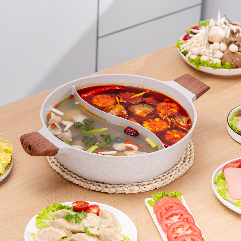 Maifan Stone Hot Pot Mandarin Duck Pot Non-stick Braised Pot Spicy Pot Bullfrog Dry Pot Boiled Soup Pot Double-ear Household Pot