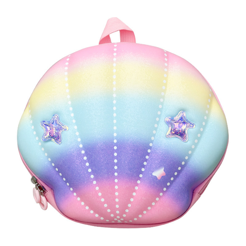 Nueva mochila de ocio para niños conchas arco iris mochila de jardín de infantes ligera impermeable de gran capacidad mochila para hombres y mujeres
