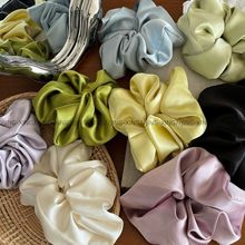 高级缎面质感 纯色布艺大肠圈发圈  韩版气质马尾发绳扎头发皮筋