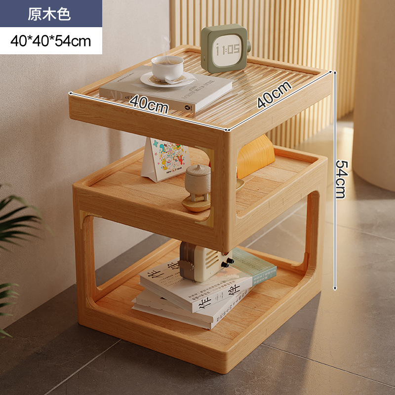 Mesa lateral del sofá, sala de estar, hogar, armario lateral de madera maciza, armario lateral, lujo ligero, casillero de almacenamiento de troncos de alta calidad, mesa de esquina