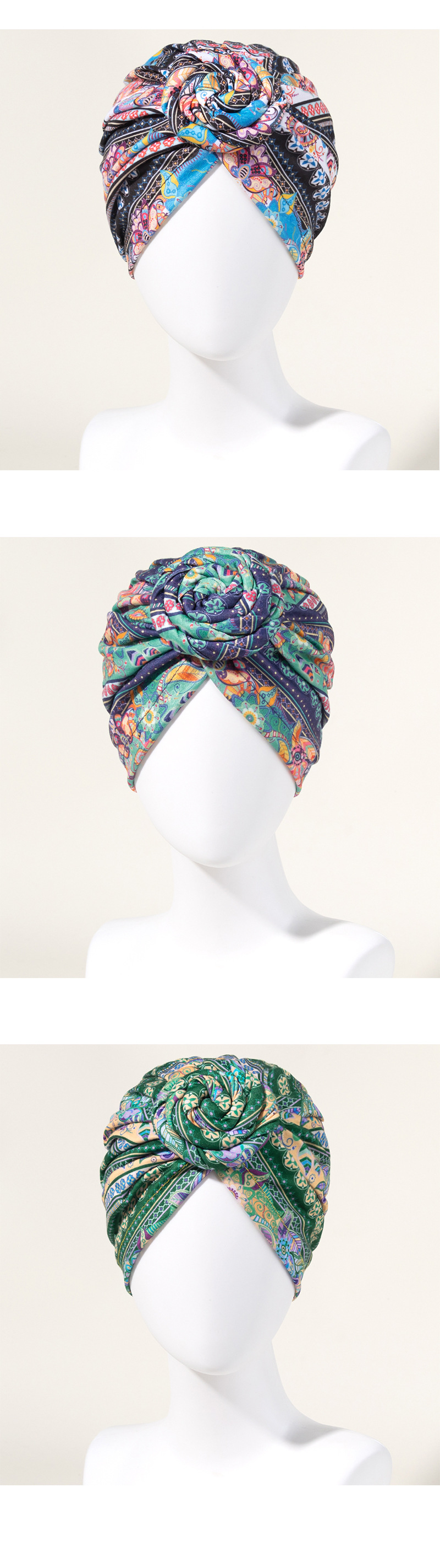 Women's Elegant Basic Ethnic Style Color Block Stripe Eaveless Beanie Hat display picture 4