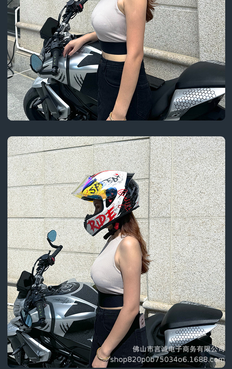 The New Cross-Border 3C/Dot Certified Motorcycle Helmet Can Be Equipped with Bluetooth and Is Suitable for Motorcyclists, All-Season Full-Face Helmet for Men