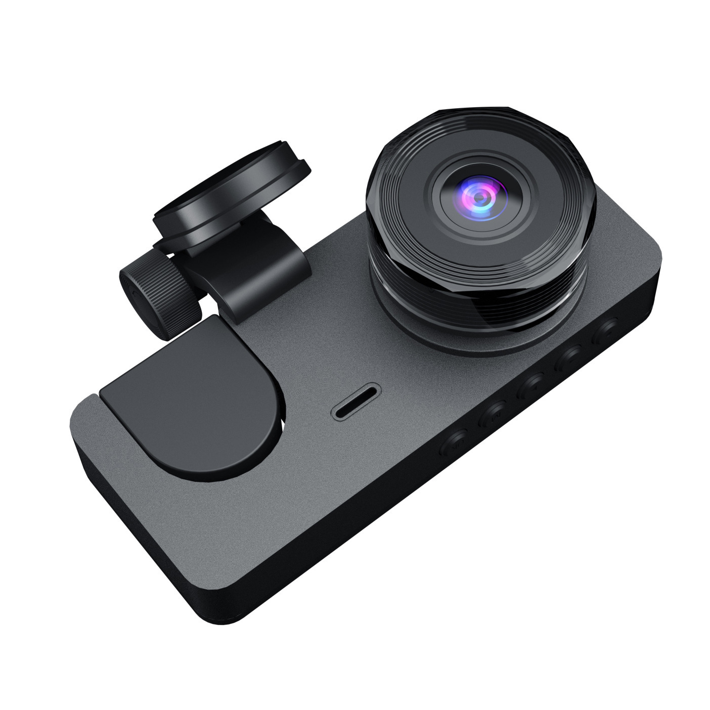 Three-Lens Dash Cam with Simultaneous Display of Front and Rear Footage, High-Definition Night Vision, Wifi, and Mobile Phone Connectivity