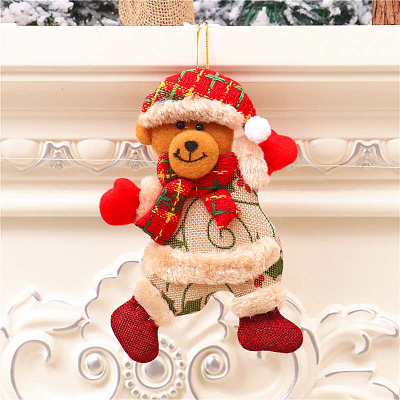 Christmas Cartoon Style Bear Deer Cloth Daily Festival Hanging Ornaments display picture 4