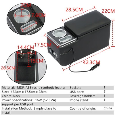 Console Storage Box with Armrest – Armrest box