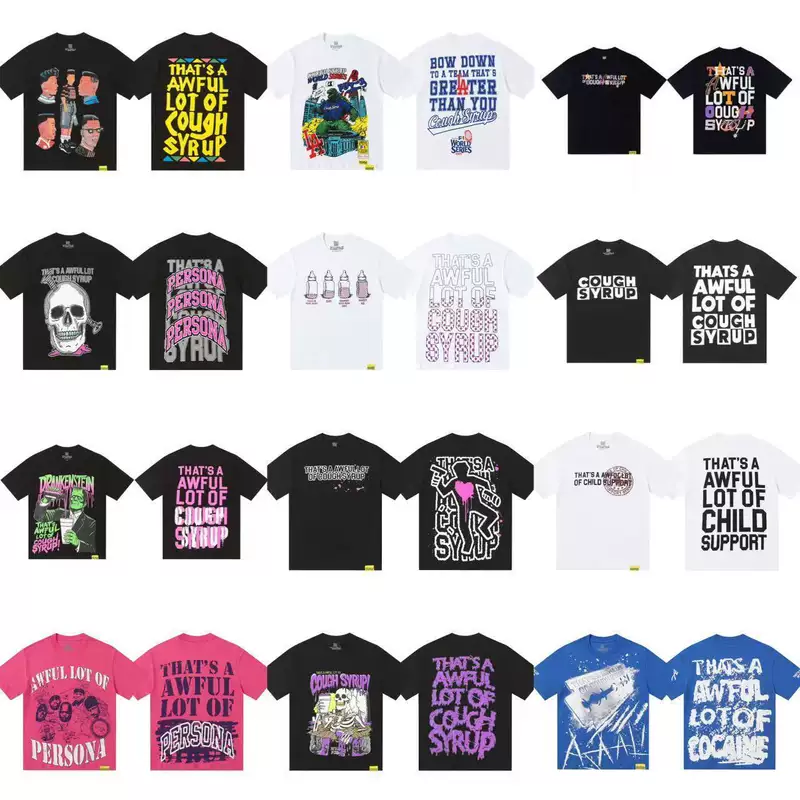 ขายส่งแบบข้ามพรมแดน เสื้อยืดแขนสั้นสไตล์อเมริกัน แบรนด์ฮิต THAT'S A AWFUL LOT OF COUGHSYRUP สำหรับทั้งชายและหญิง