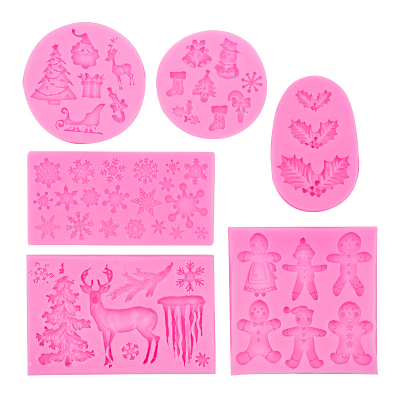 DIY para hornear SERIE DE Navidad 6-piece set traje fondant cake FIESTA DE Navidad molde de silicona decoración de la torta en stock