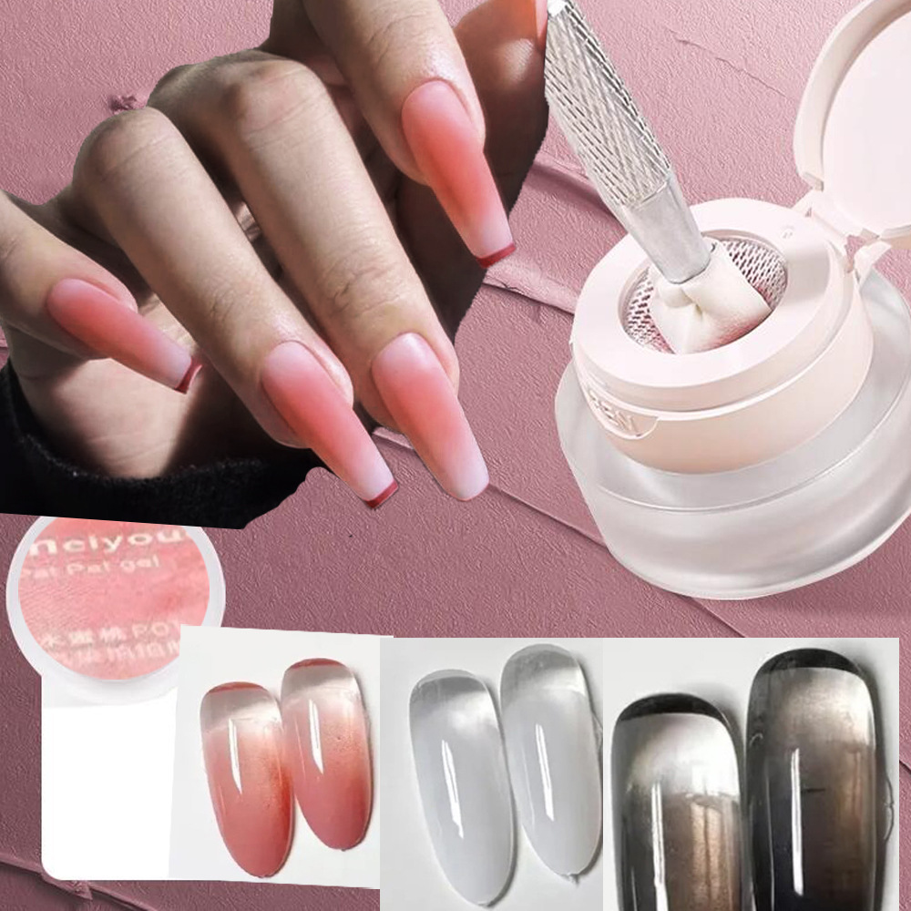 Popular Foreign Trade Item: Air Cushion Pat-On Gel, No-Wash Pure Lust Blush Gradient Smudge Nail Polish Gel, Cream Matte Nail Gel
