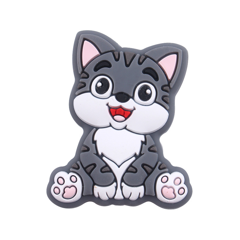 Nuevos artículos para bebés DIY animales de dibujos animados gatitos joyas de silicona pezón cadena de dientes molares accesorios de pulsera de diente