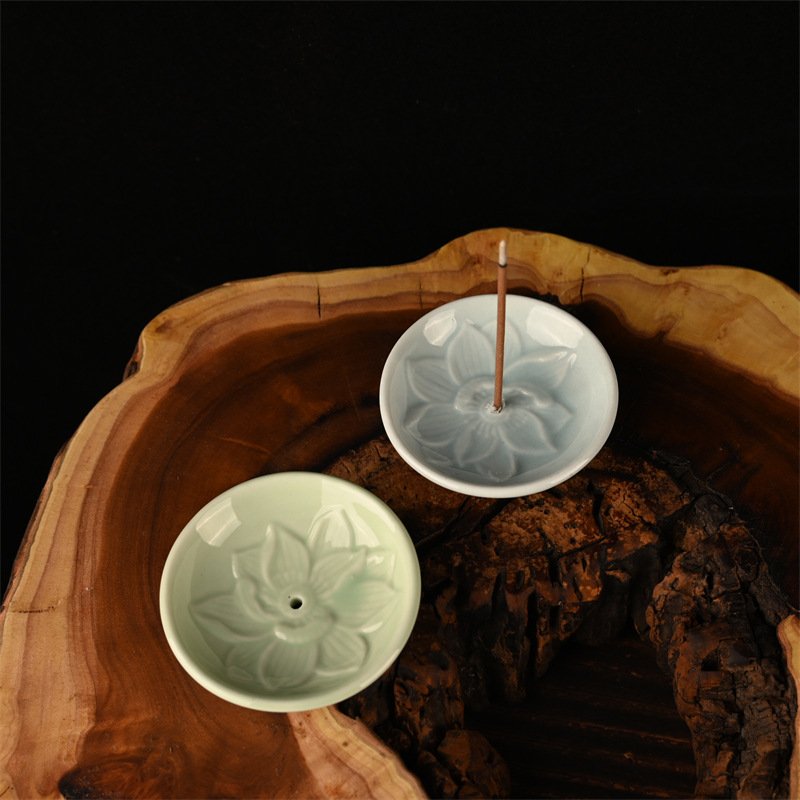 迷你青瓷陶瓷香薰炉线香插檀香线香炉创意家用沉香室内卧香炉摆件