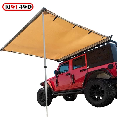 Car Canopy Sunshade Off-Road Outdoor Camping Shell Side Tent Aluminum Alloy Side Tent (Avtomobil yan çətirləri) - khaki-canopy-pu-leather-cover-16x25