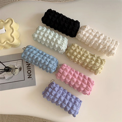 32241 Soft soft pencil bag seersucker stationery bag girly heart storage bag pleated cosmetic bag for women