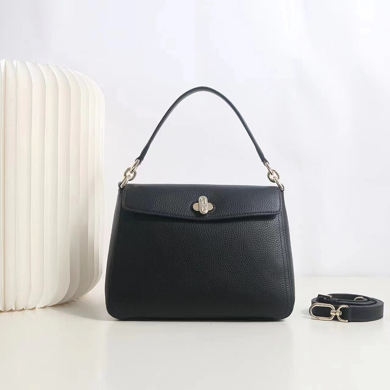 24 New F Family Tofu Bag danae Top Layer Women's Cowhide Crossbody Handbag Genuine Leather Underarm Button Bag