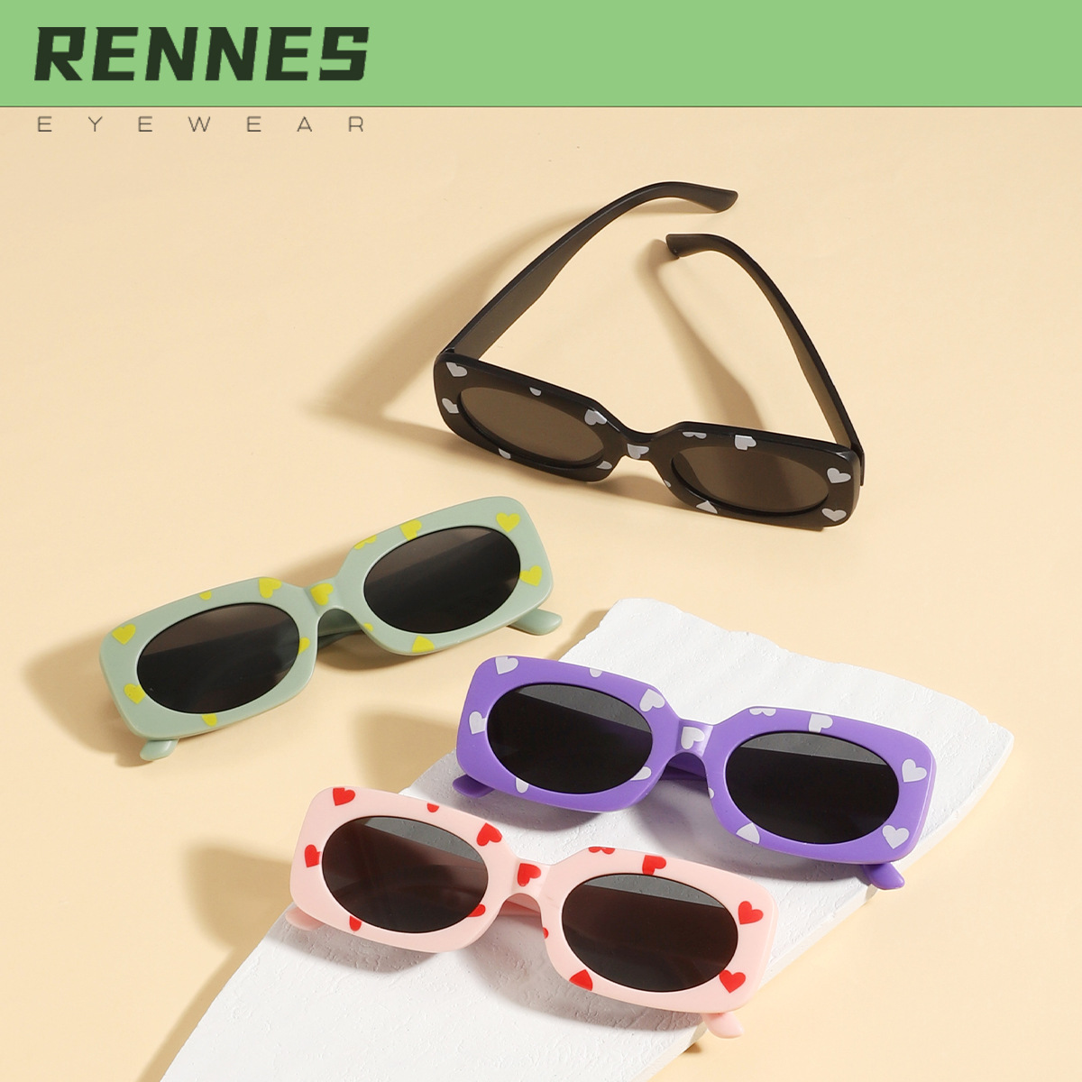 Nuevo lindo gafas de sol a prueba de rayos UV al por mayor kawaii amor moda niños y niñas moda calle tiro bebé gafas de sol