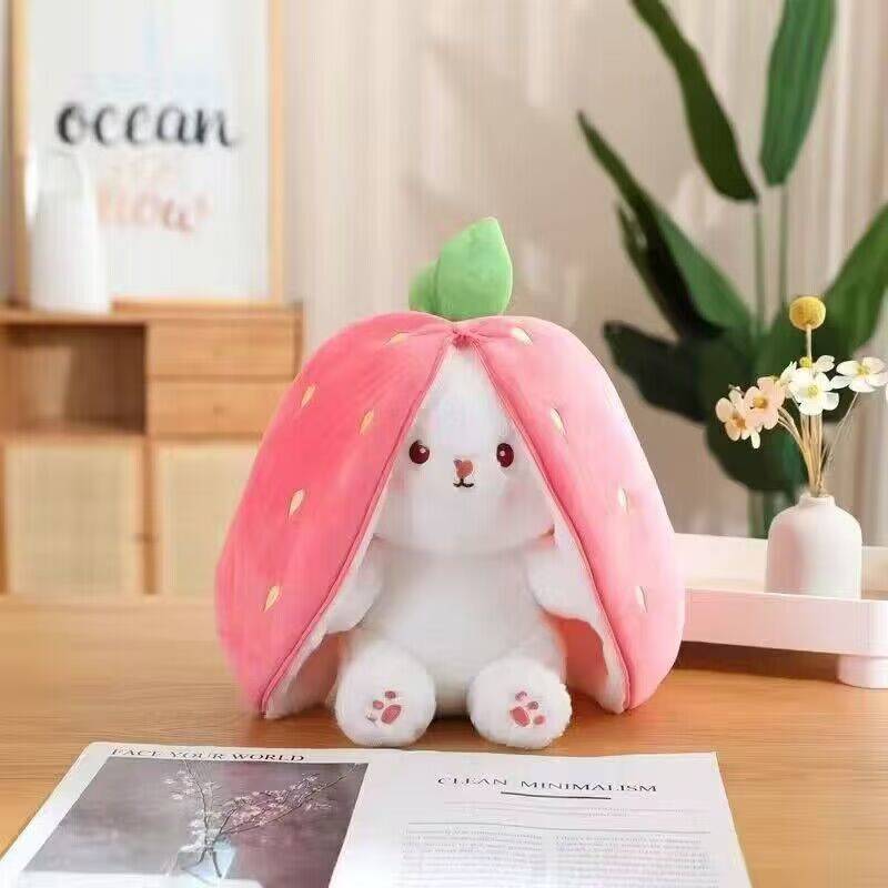 人気のかわいい変身ウサギのぬいぐるみウサギ枕ニンジンイチゴウサギ人形人形|undefined