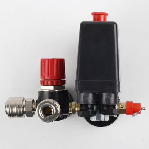 Cross-border export air compressor gas pressure regulating valve four-hole pressure regulating valve automatic pressure switch assembly European style