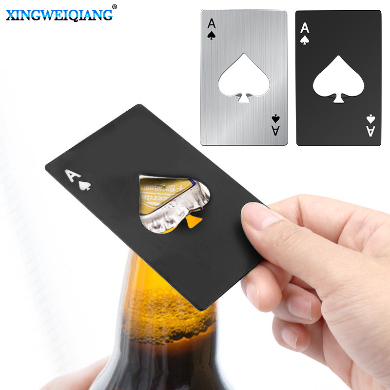 黑桃A信用卡式开瓶器创意扑克牌形起瓶器啤酒起子不锈钢家居工具